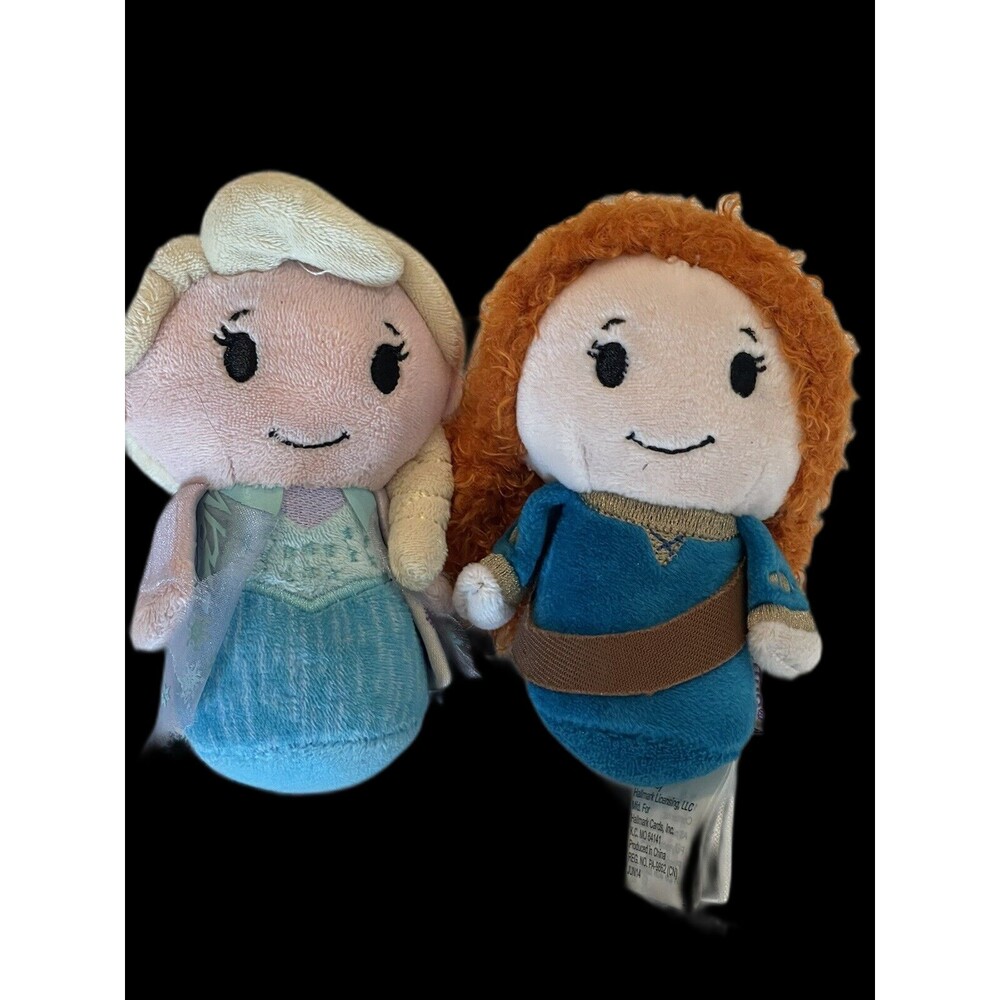 2 Itty Bittys Hallmark Frozen Disney Elsa and Merida Plushes 4"